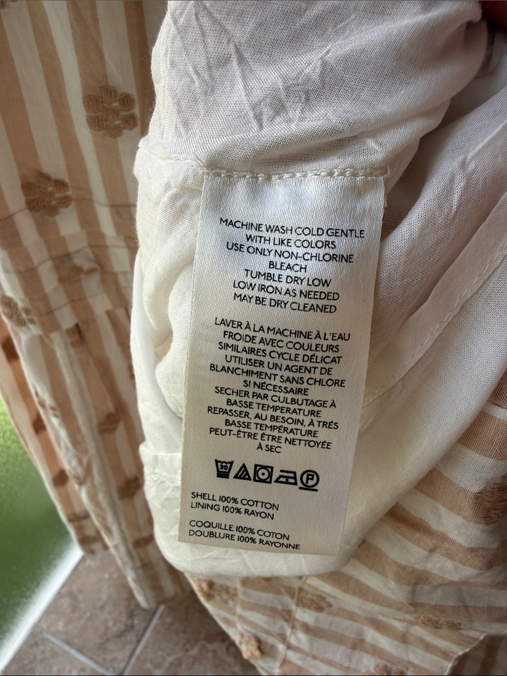 Somerset Maxi Dress Cream Textured Anthropologie Pockets Smocking Tiered Skirt L - Picture 9 of 16